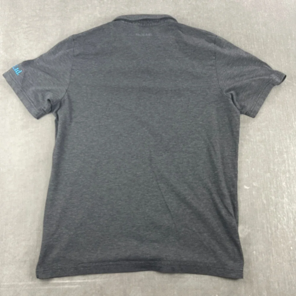 TravisMathew Mens XL Charcoal Gray Polo Shirt Heathered Short Sleeve Logo